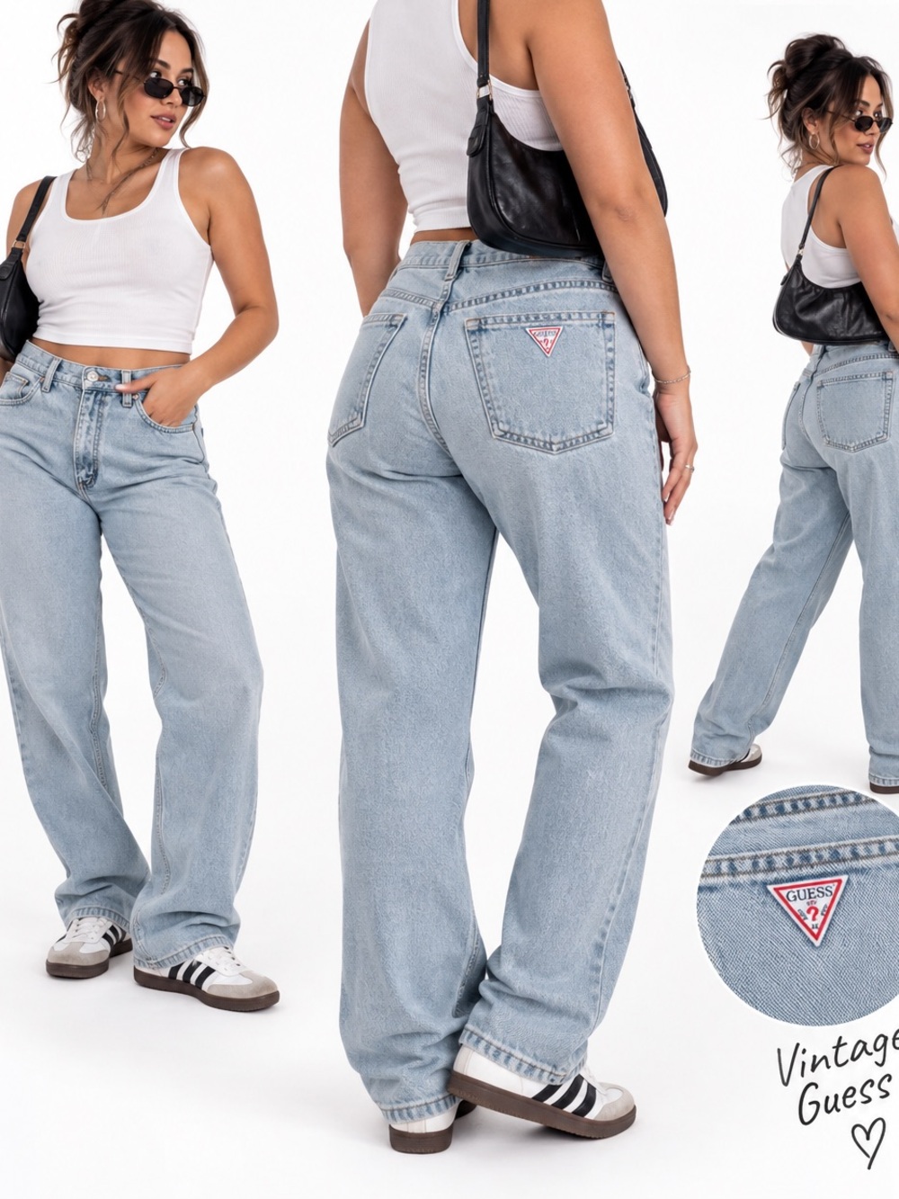 Vintage 90s Guess Light Blue High-Rise Straight Jeans